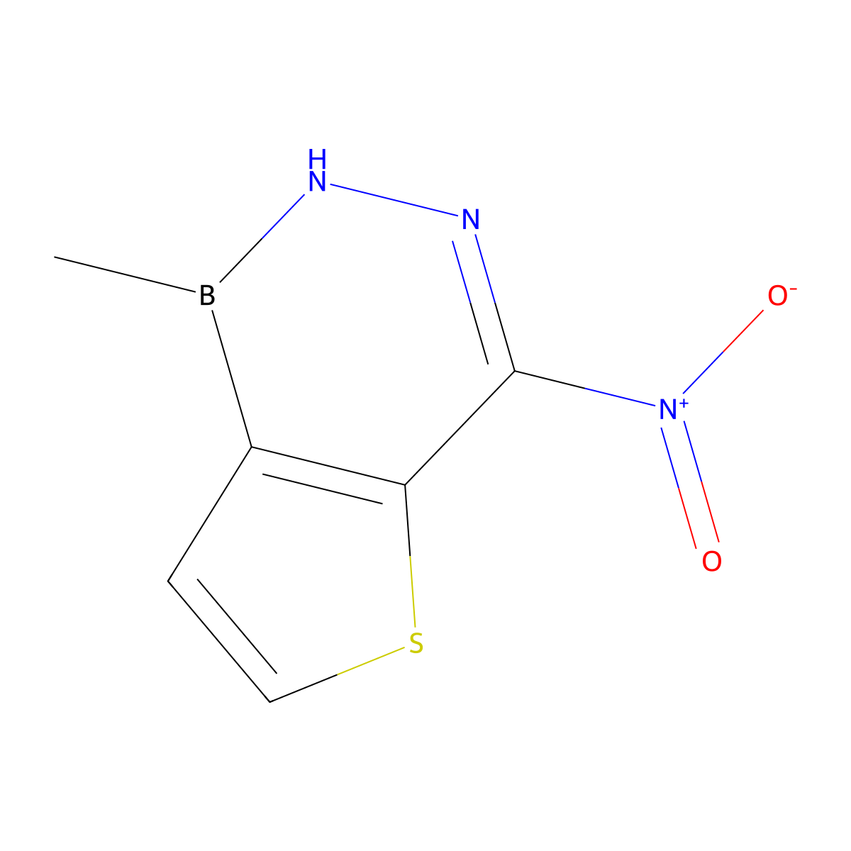 4-(Nitro)-1-methyl-1,2-dihydrothieno[3,2-d][1,2,3]diazaborinine molecular structure, CAS 13435-82-0