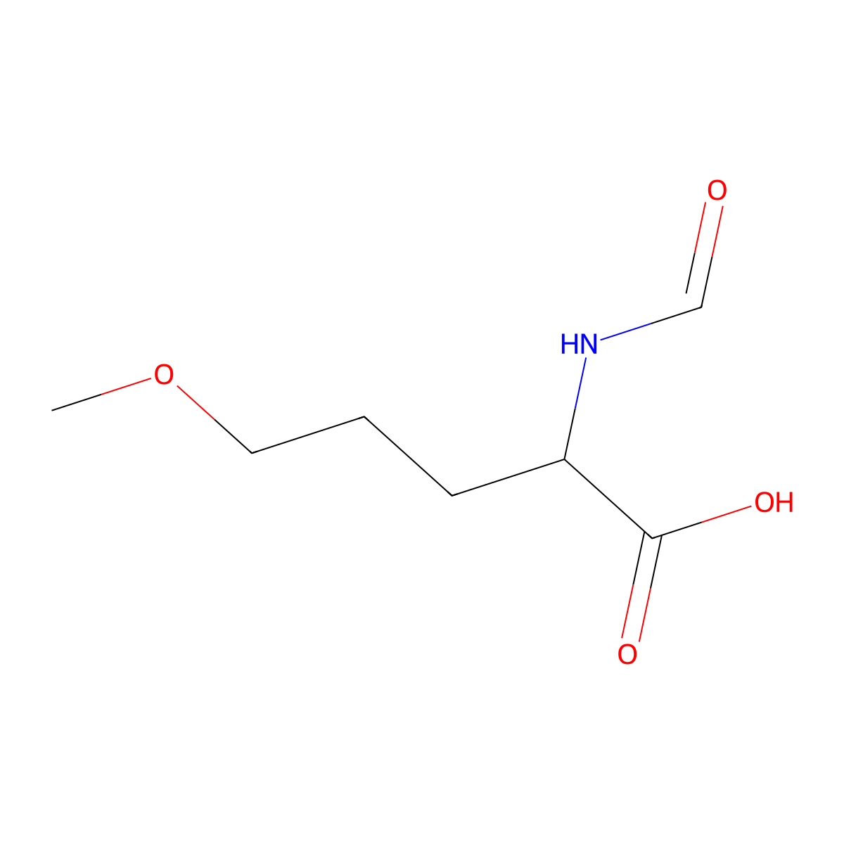 2-Formamido-5-methoxypentanoic acid molecular structure, CAS 1343504-22-2
