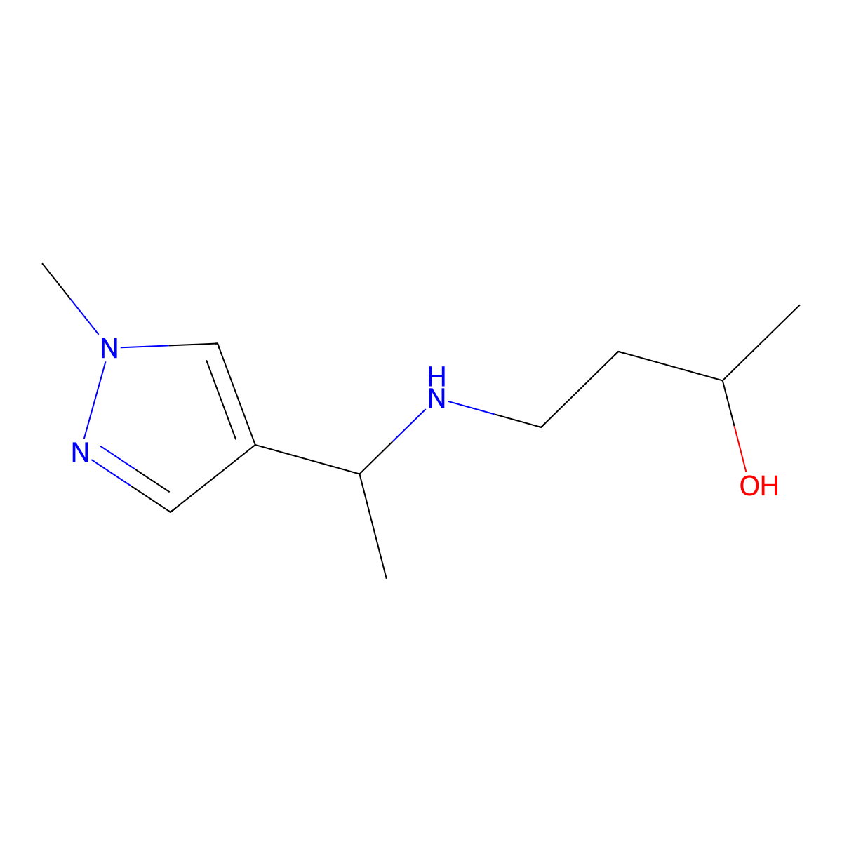 4-{[1-(1-methyl-1H-pyrazol-4-yl)ethyl]amino}butan-2-ol molecular structure, CAS 1343504-55-1