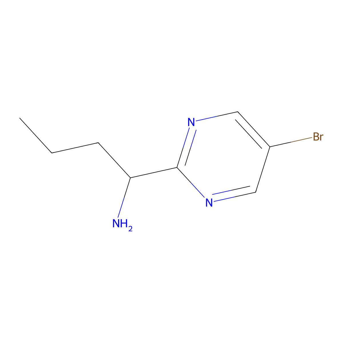 1-(5-Bromopyrimidin-2-yl)butan-1-amine molecular structure, CAS 1343505-83-8