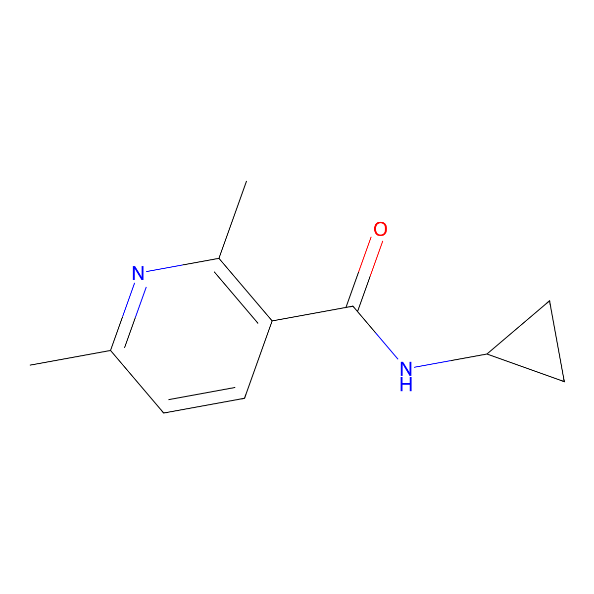 N-Cyclopropyl-2,6-dimethyl-3-pyridinecarboxamide molecular structure, CAS 1343506-11-5