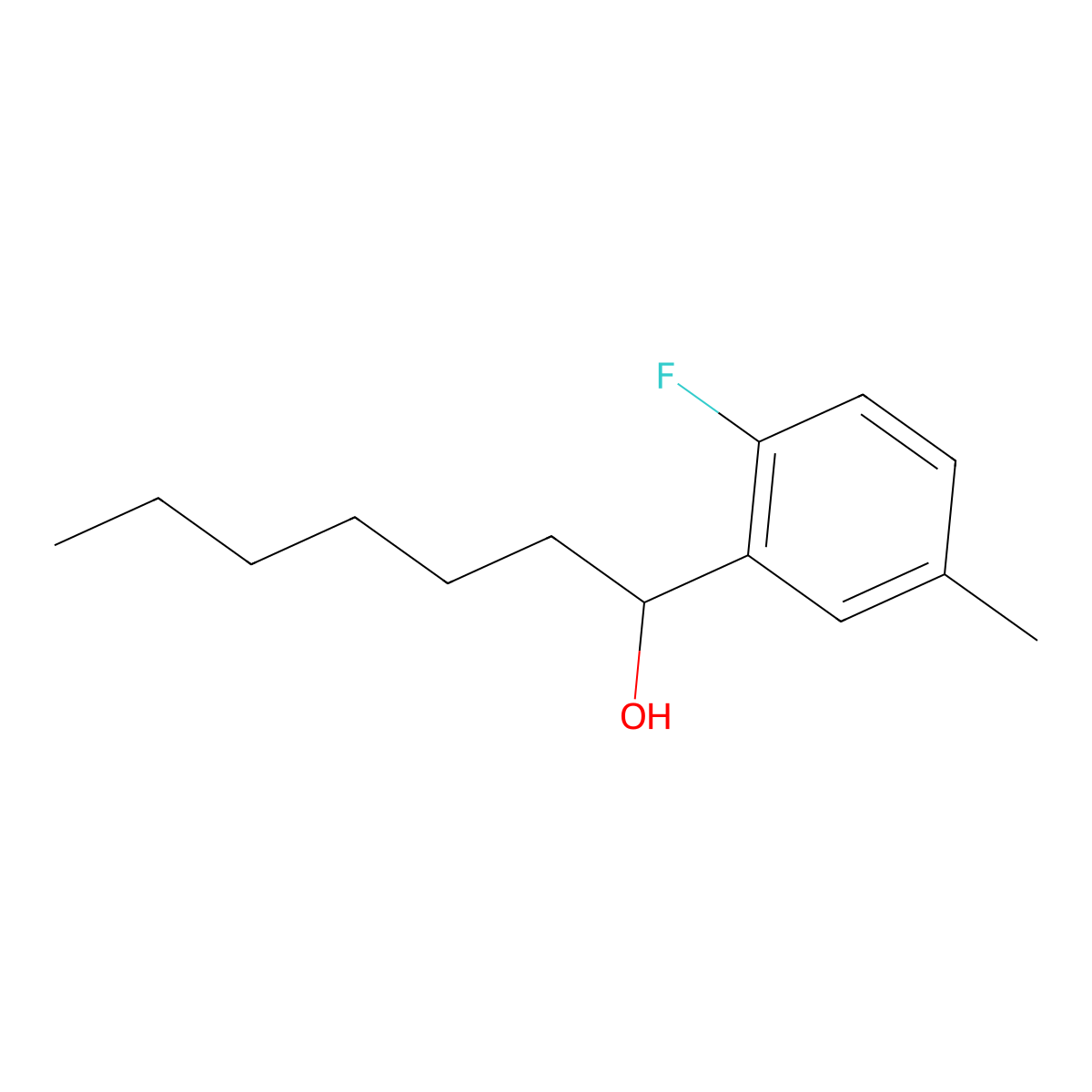 2-Fluoro-alpha-hexyl-5-methylbenZenemethanol molecular structure, CAS 1343506-25-1