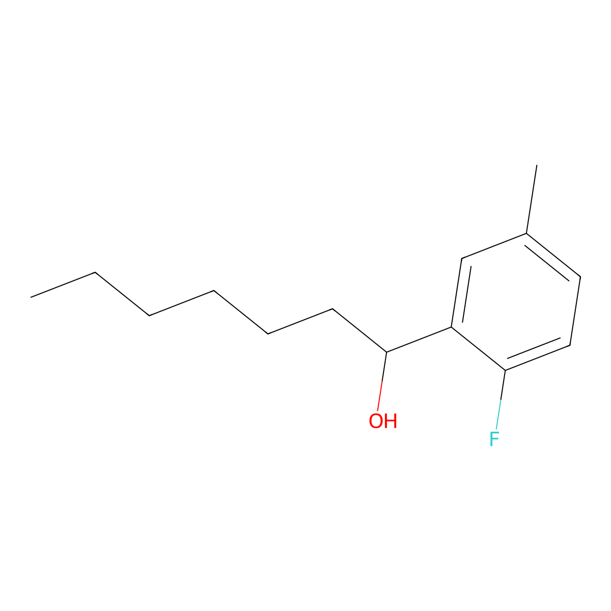 2-Fluoro-alpha-hexyl-5-methylbenZenemethanol molecular structure, CAS 1343506-25-1