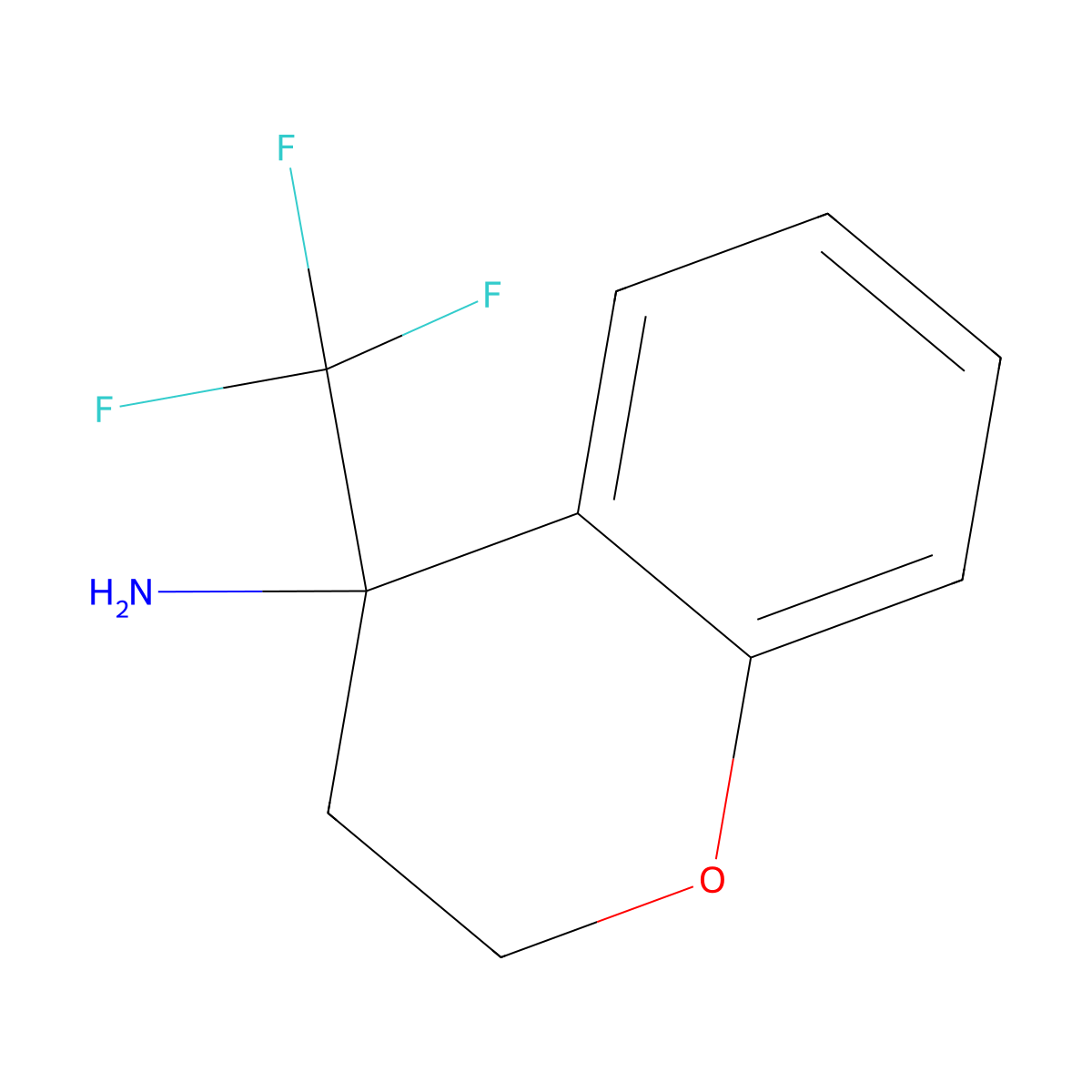 4-(trifluoromethyl)-3,4-dihydro-2H-1-benzopyran-4-amine molecular structure, CAS 1343507-75-4