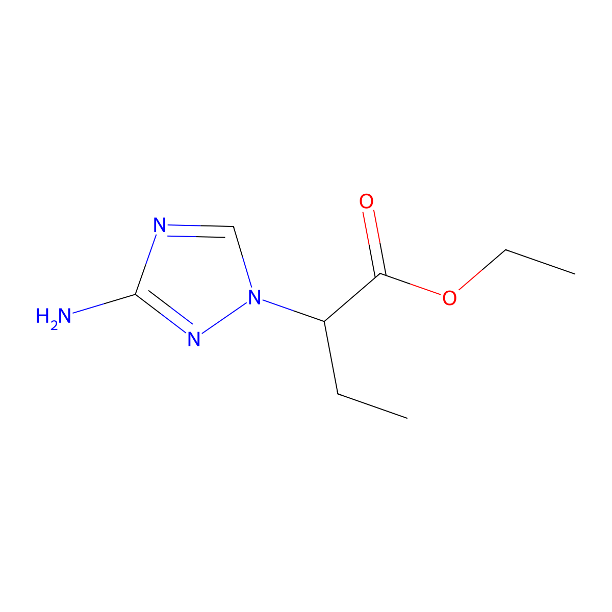 Ethyl 2-(3-amino-1h-1,2,4-triazol-1-yl)butanoate molecular structure, CAS 1343508-09-7