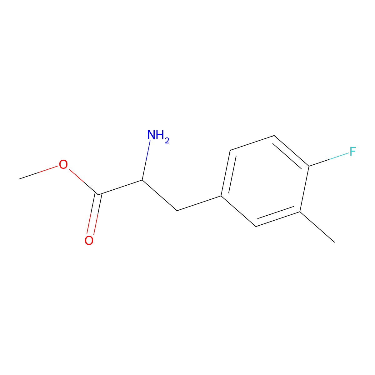Methyl 2-amino-3-(4-fluoro-3-methylphenyl)propanoate molecular structure, CAS 1343508-28-0