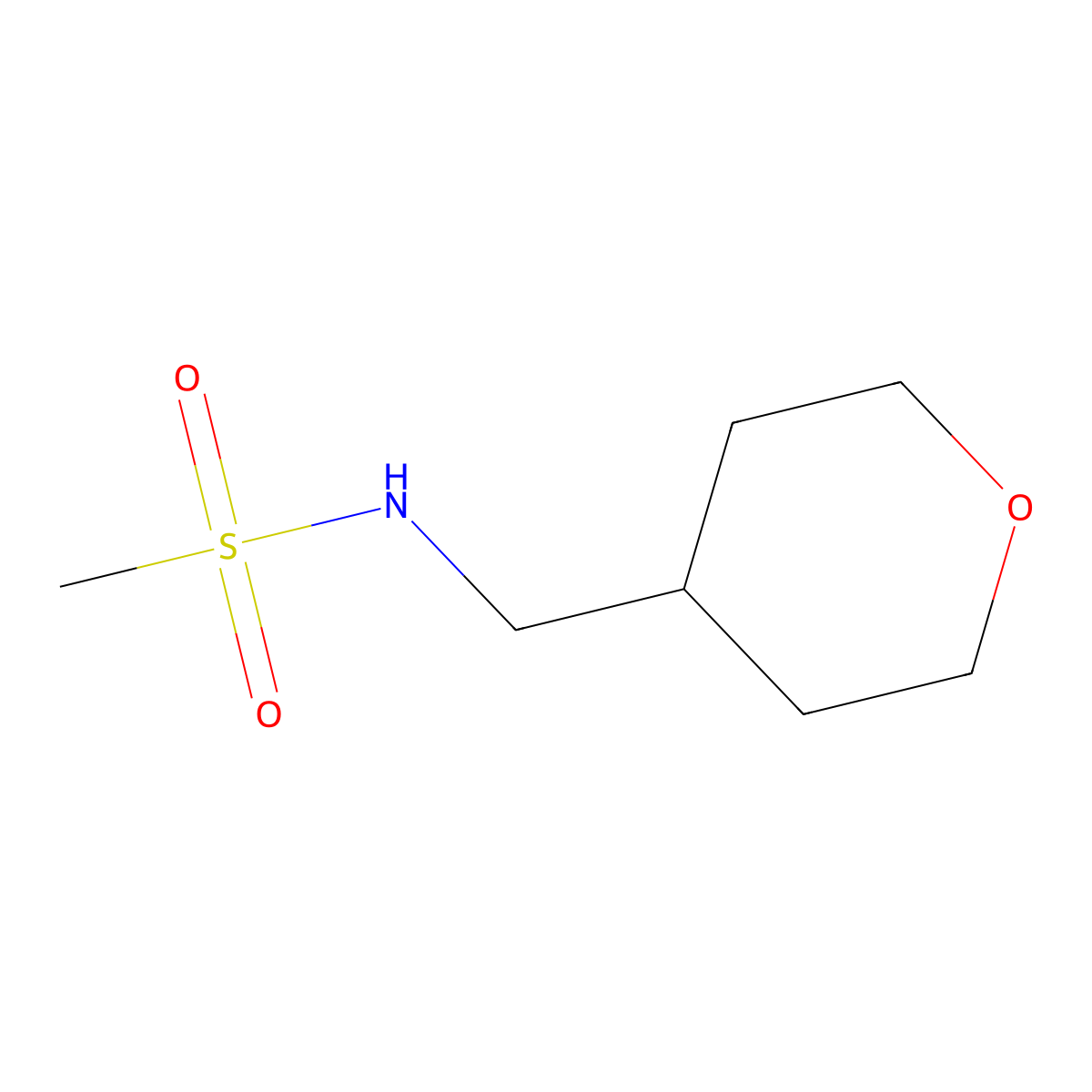 N-[(oxan-4-yl)methyl]methanesulfonamide molecular structure, CAS 1343508-38-2
