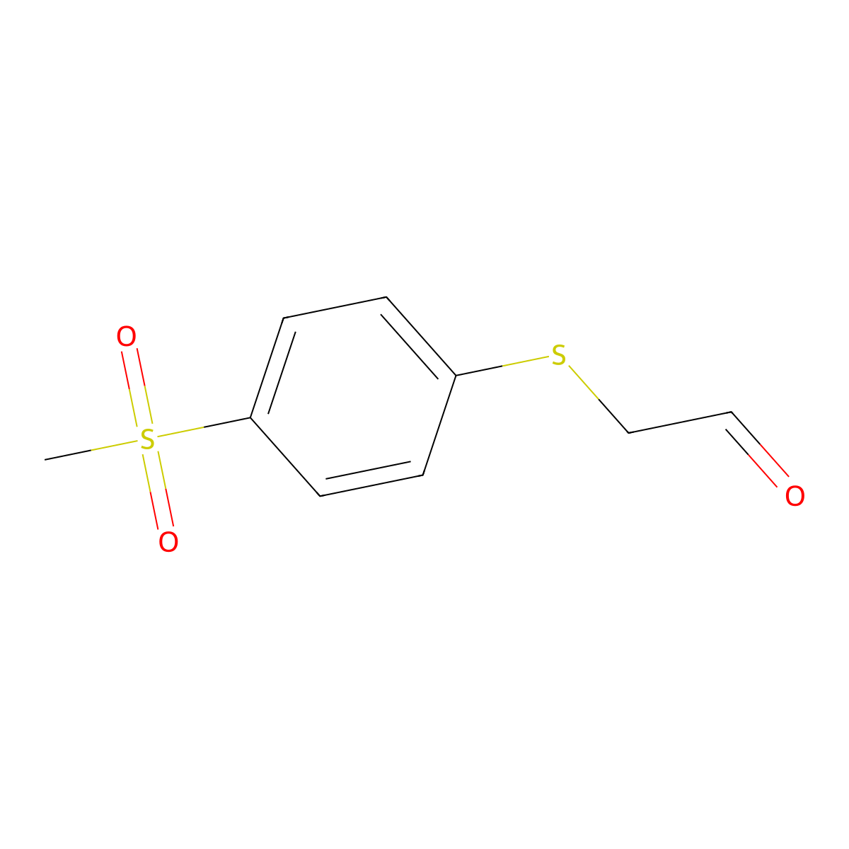 2-((4-(Methylsulfonyl)phenyl)thio)acetaldehyde molecular structure, CAS 1343509-11-4