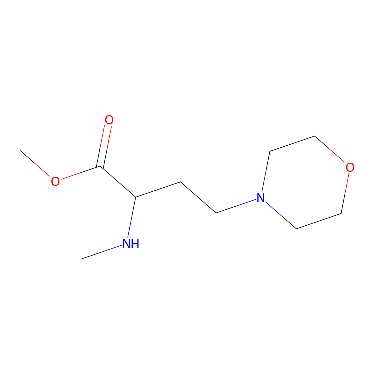 Methyl 2-(methylamino)-4-(morpholin-4-yl)butanoate molecular structure, CAS 1343512-71-9