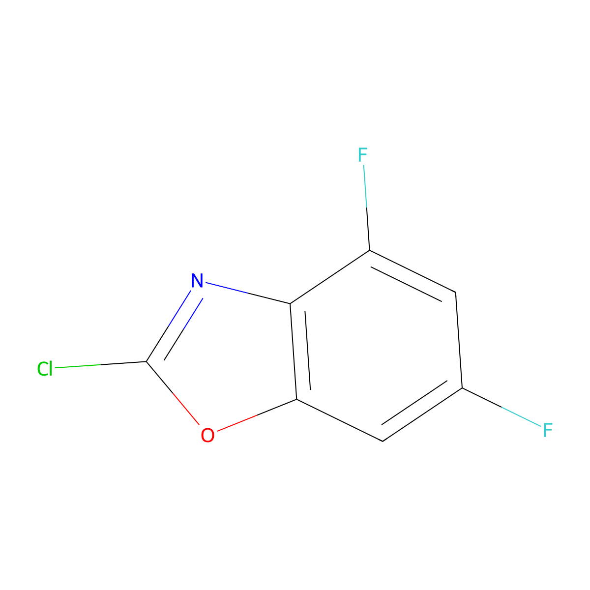 2-Chloro-4,6-difluoro-1,3-benzoxazole molecular structure, CAS 1343514-56-6