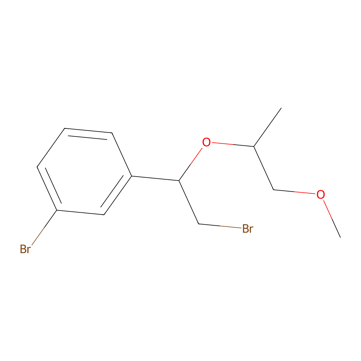 1-Bromo-3-(2-bromo-1-((1-methoxypropan-2-yl)oxy)ethyl)benzene molecular structure, CAS 1343514-78-2