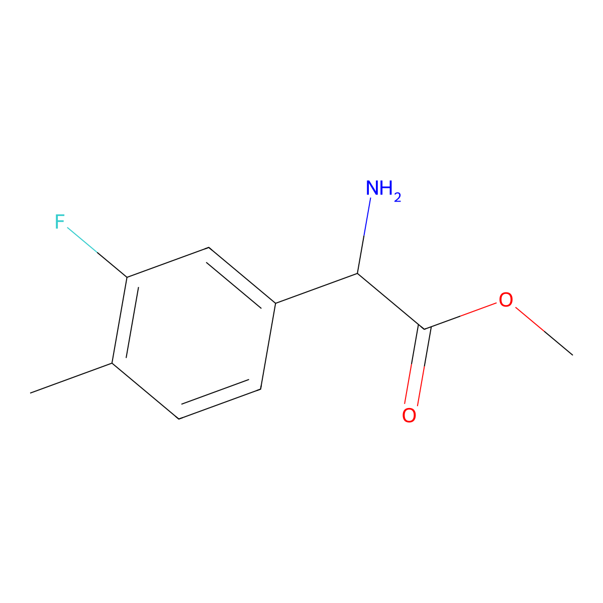 Methyl 2-amino-2-(3-fluoro-4-methylphenyl)acetate molecular structure, CAS 1343573-15-8
