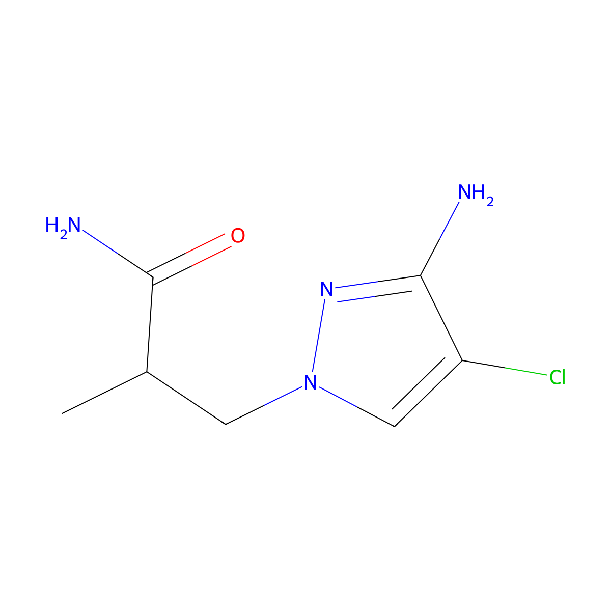 3-(3-Amino-4-chloro-1H-pyrazol-1-YL)-2-methylpropanamide molecular structure, CAS 1343573-29-4