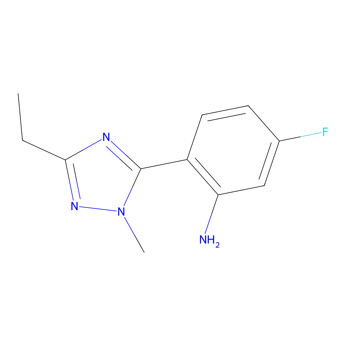 2-(3-Ethyl-1-methyl-1h-1,2,4-triazol-5-yl)-5-fluoroaniline molecular structure, CAS 1343573-59-0