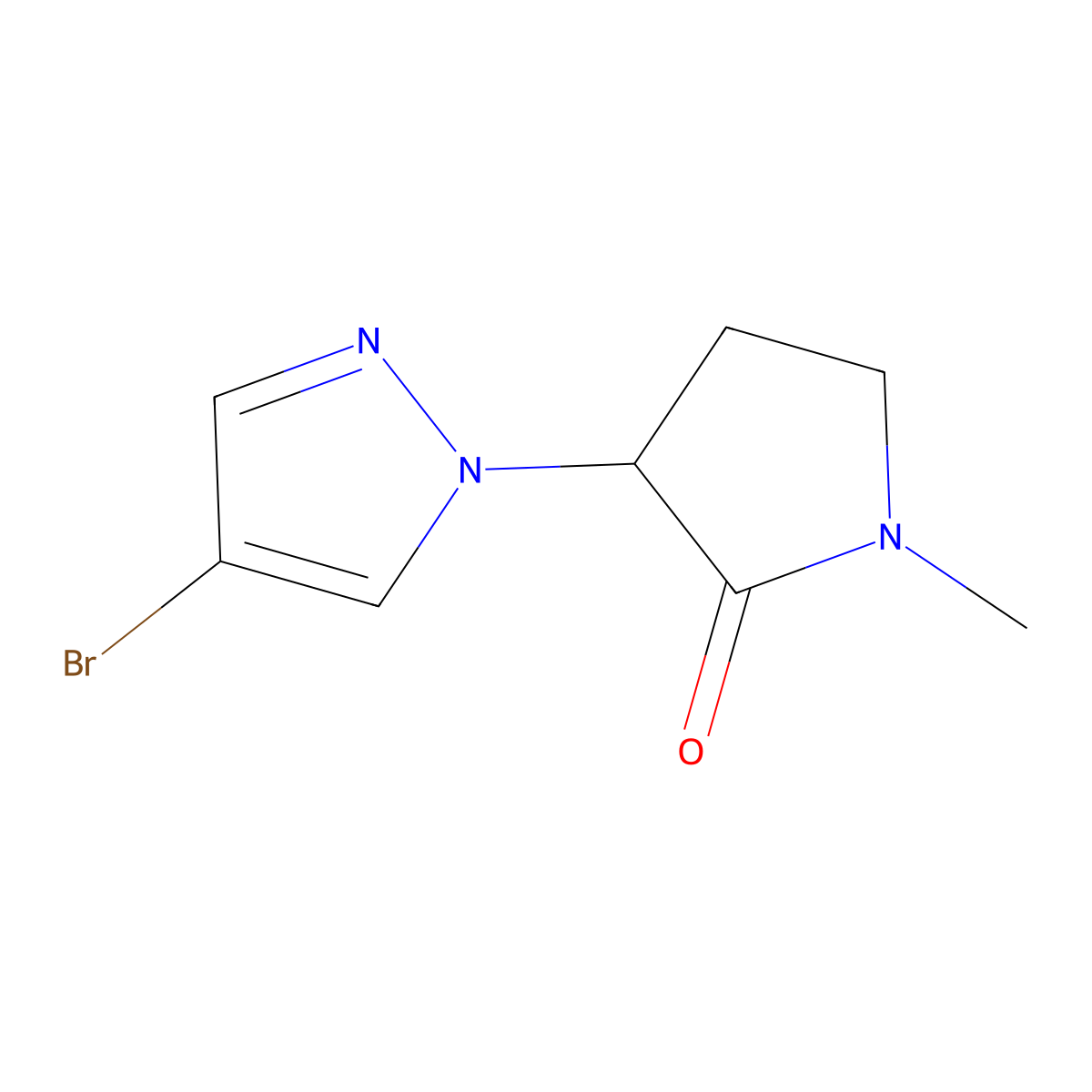 3-(4-Bromo-1H-pyrazol-1-YL)-1-methylpyrrolidin-2-one molecular structure, CAS 1343574-33-3