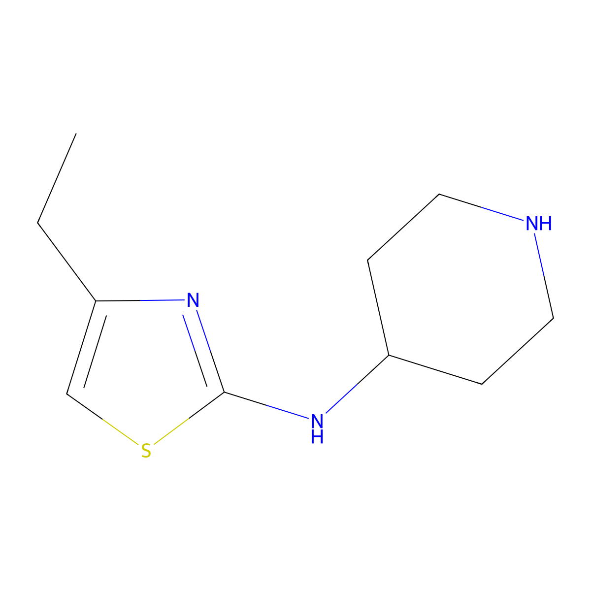N-(4-ethyl-1,3-thiazol-2-yl)piperidin-4-amine molecular structure, CAS 1343575-76-7