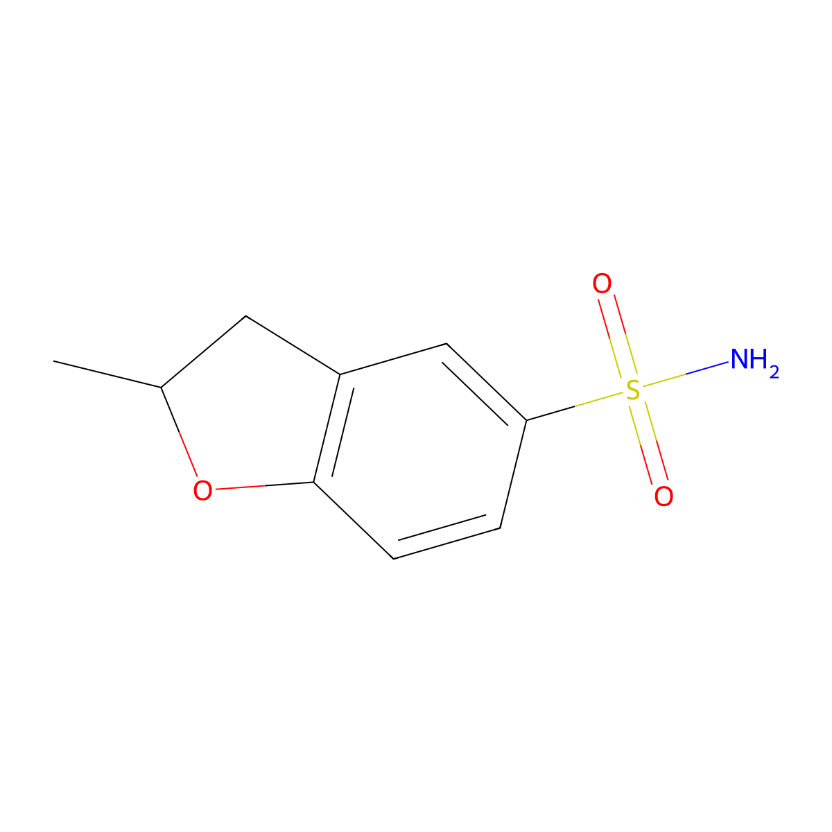 2-Methyl-2,3-dihydro-1-benzofuran-5-sulfonamide molecular structure, CAS 1343576-63-5