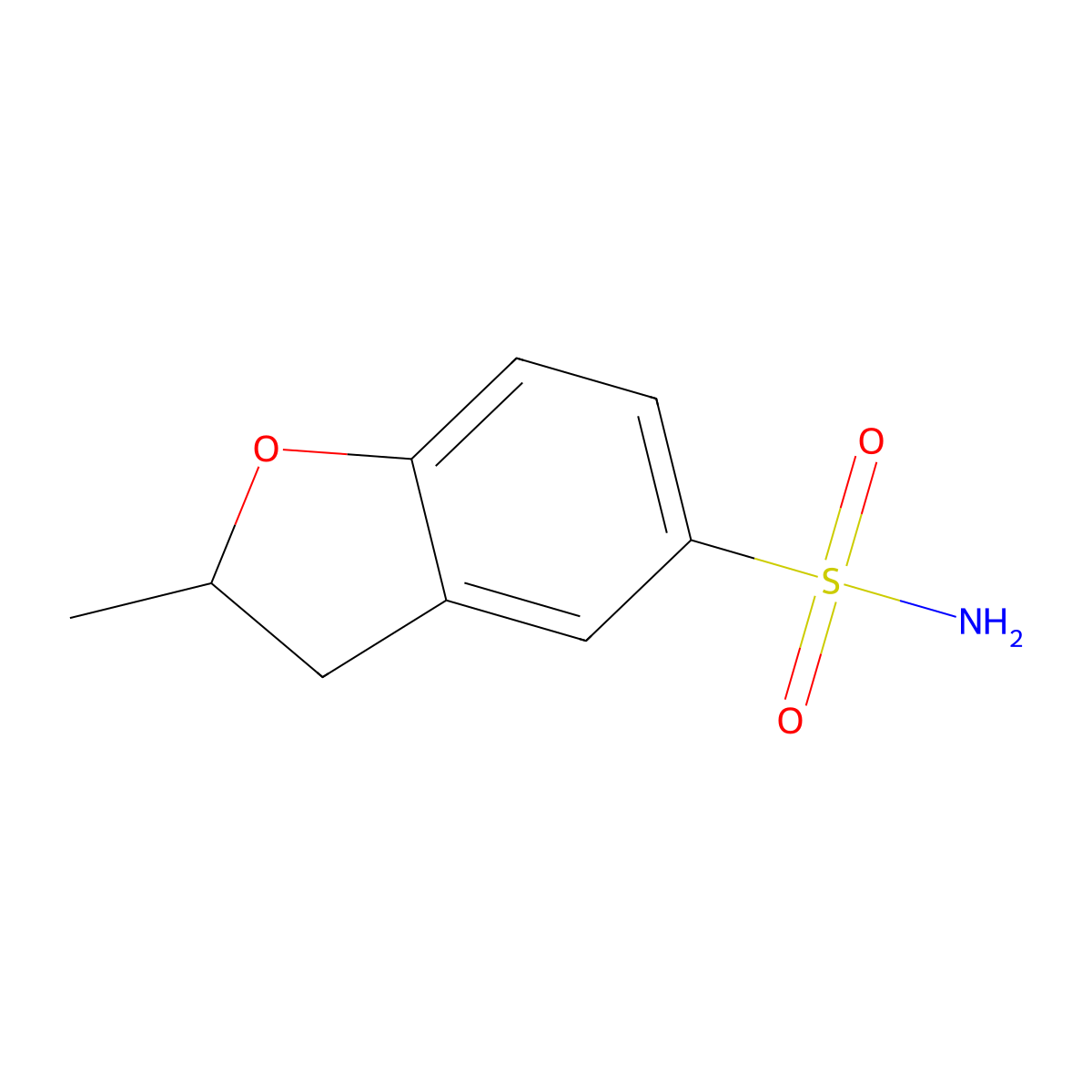 2-Methyl-2,3-dihydro-1-benzofuran-5-sulfonamide molecular structure, CAS 1343576-63-5