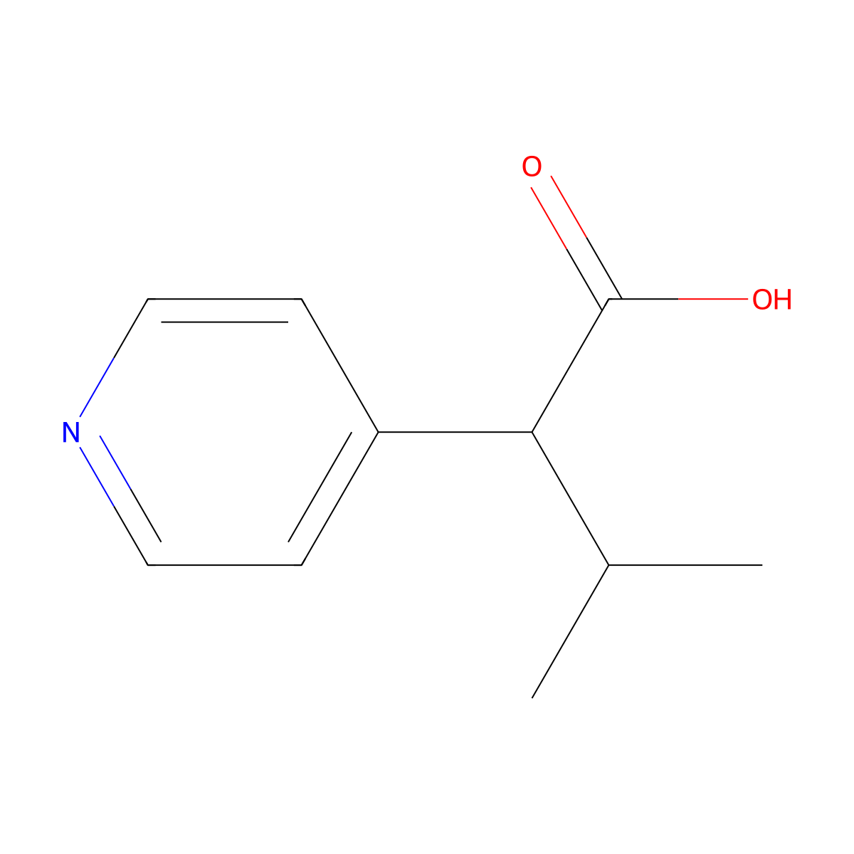 3-Methyl-2-(pyridin-4-yl)butanoic acid molecular structure, CAS 1343577-83-2