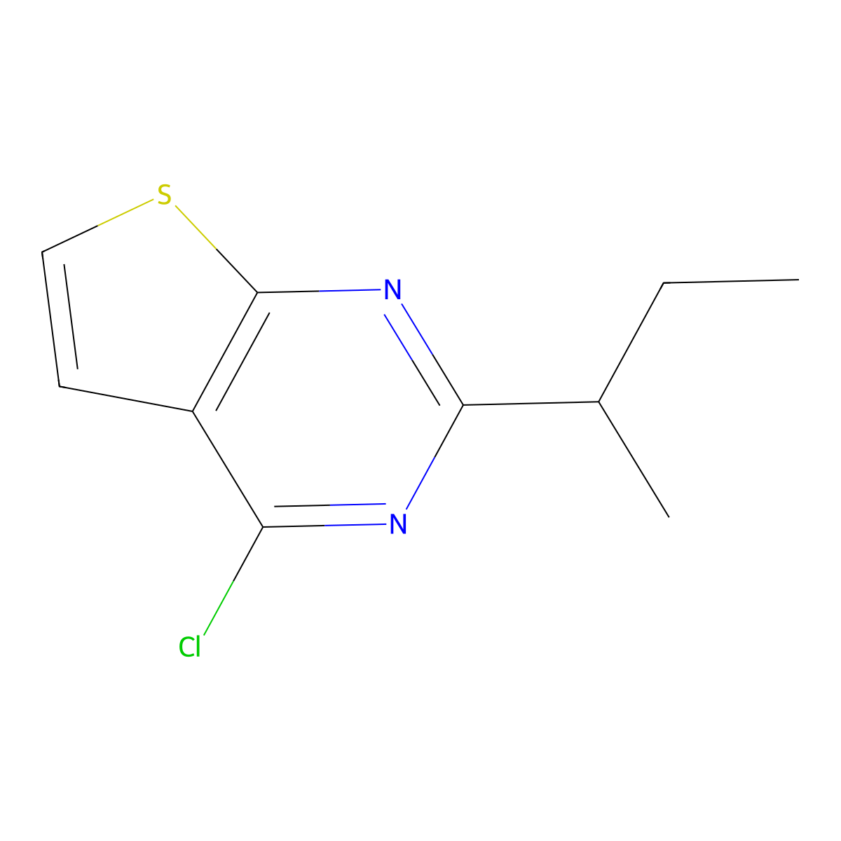 2-(Butan-2-yl)-4-chlorothieno[2,3-d]pyrimidine molecular structure, CAS 1343578-27-7