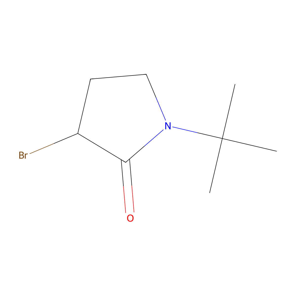 3-Bromo-1-tert-butylpyrrolidin-2-one molecular structure, CAS 1343578-30-2