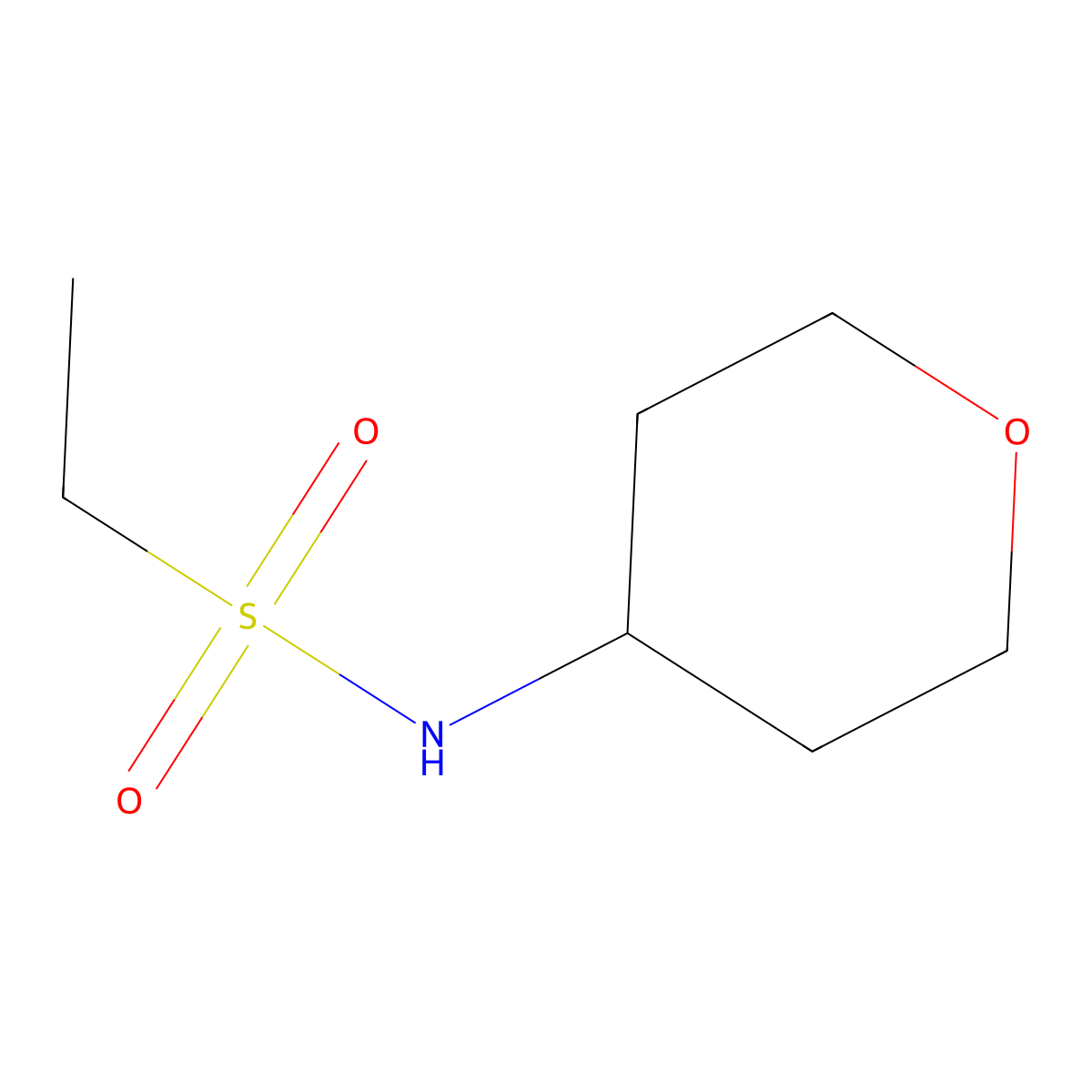N-(Oxan-4-YL)ethane-1-sulfonamide molecular structure, CAS 1343579-19-0