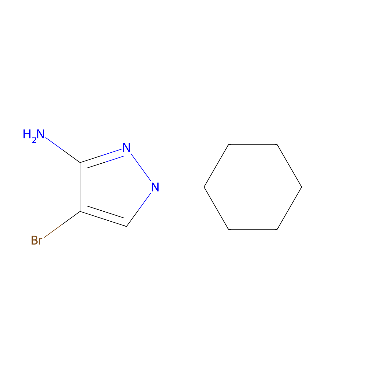 4-Bromo-1-(4-methylcyclohexyl)-1H-pyrazol-3-amine molecular structure, CAS 1343579-57-6