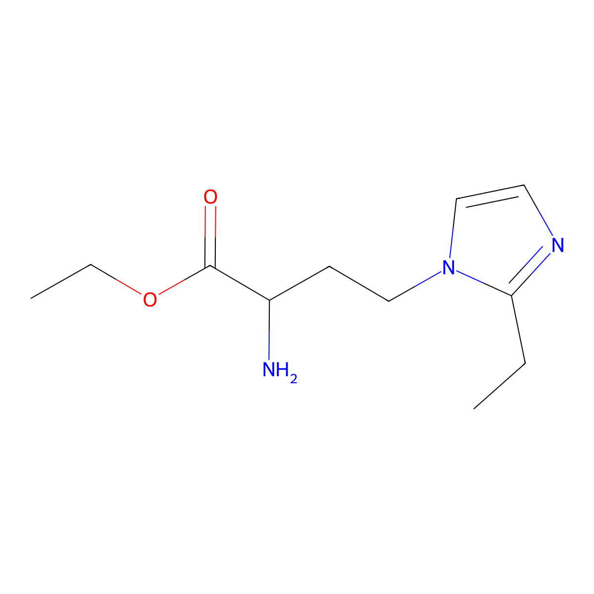 Ethyl 2-amino-4-(2-ethyl-1h-imidazol-1-yl)butanoate molecular structure, CAS 1343579-78-1