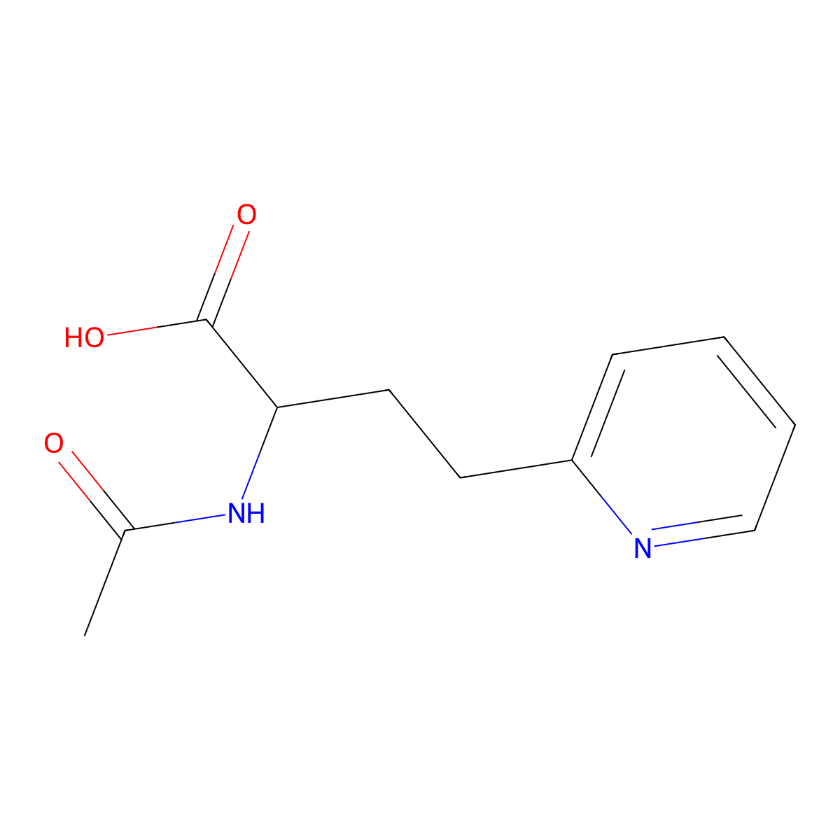 2-Acetamido-4-(pyridin-2-yl)butanoic acid molecular structure, CAS 1343586-76-4
