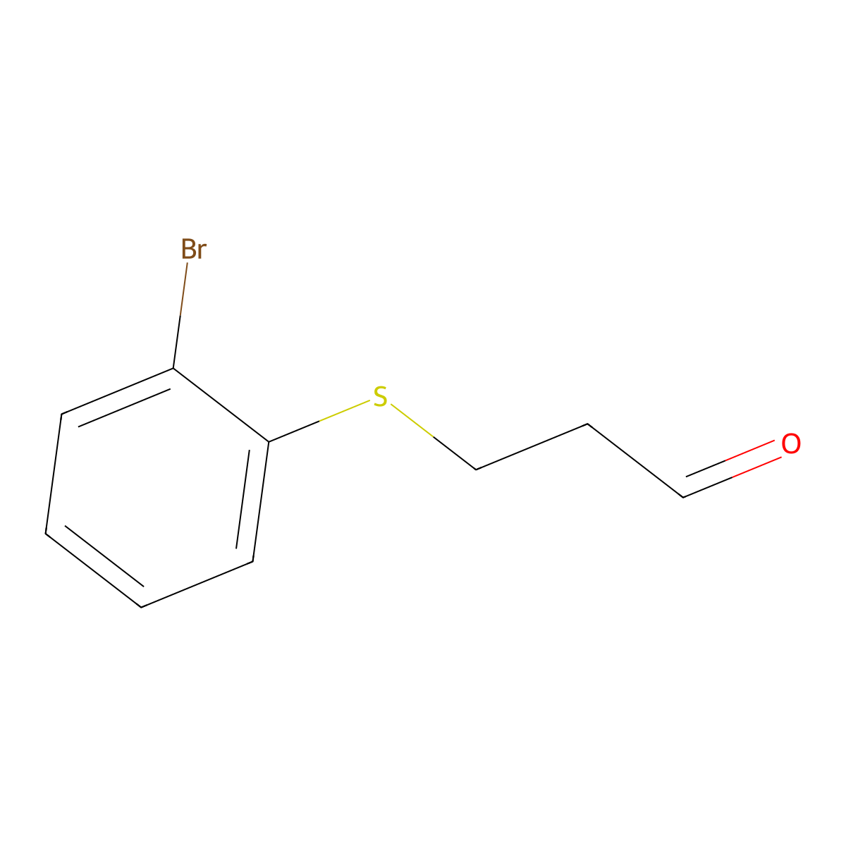3-[(2-Bromophenyl)sulfanyl]propanal molecular structure, CAS 1343586-93-5