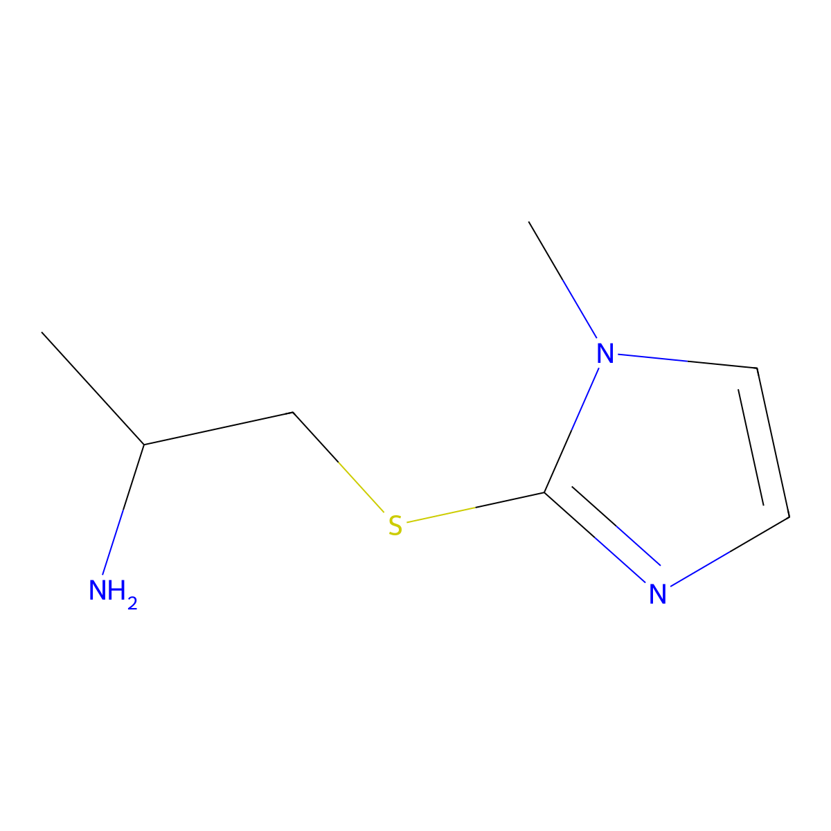 1-((1-Methyl-1h-imidazol-2-yl)thio)propan-2-amine molecular structure, CAS 1343587-75-6