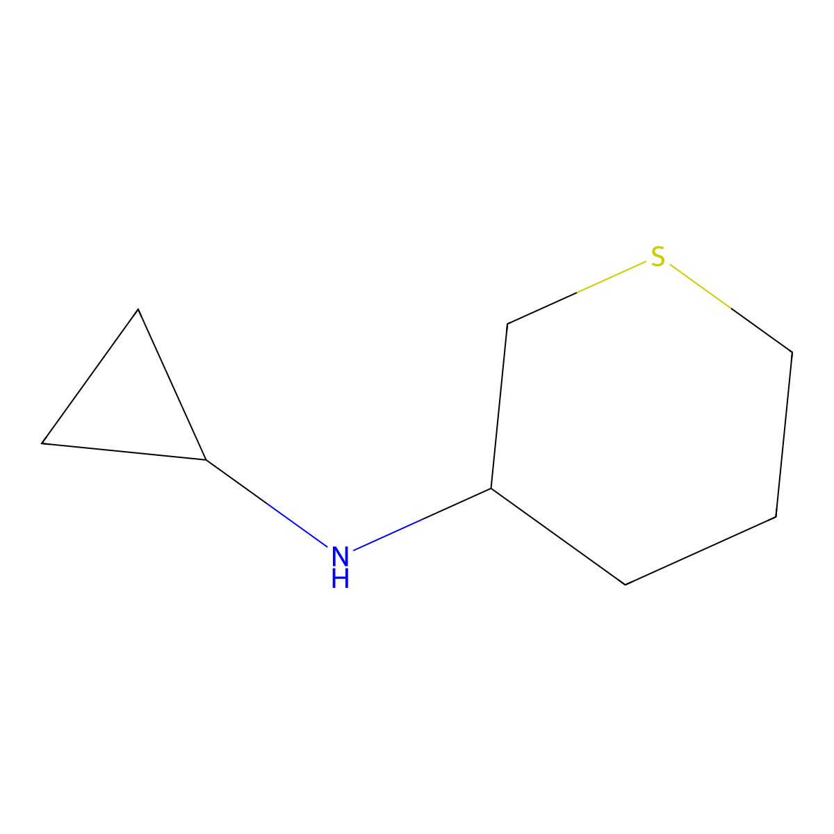 N-cyclopropylthian-3-amine molecular structure, CAS 1343588-09-9