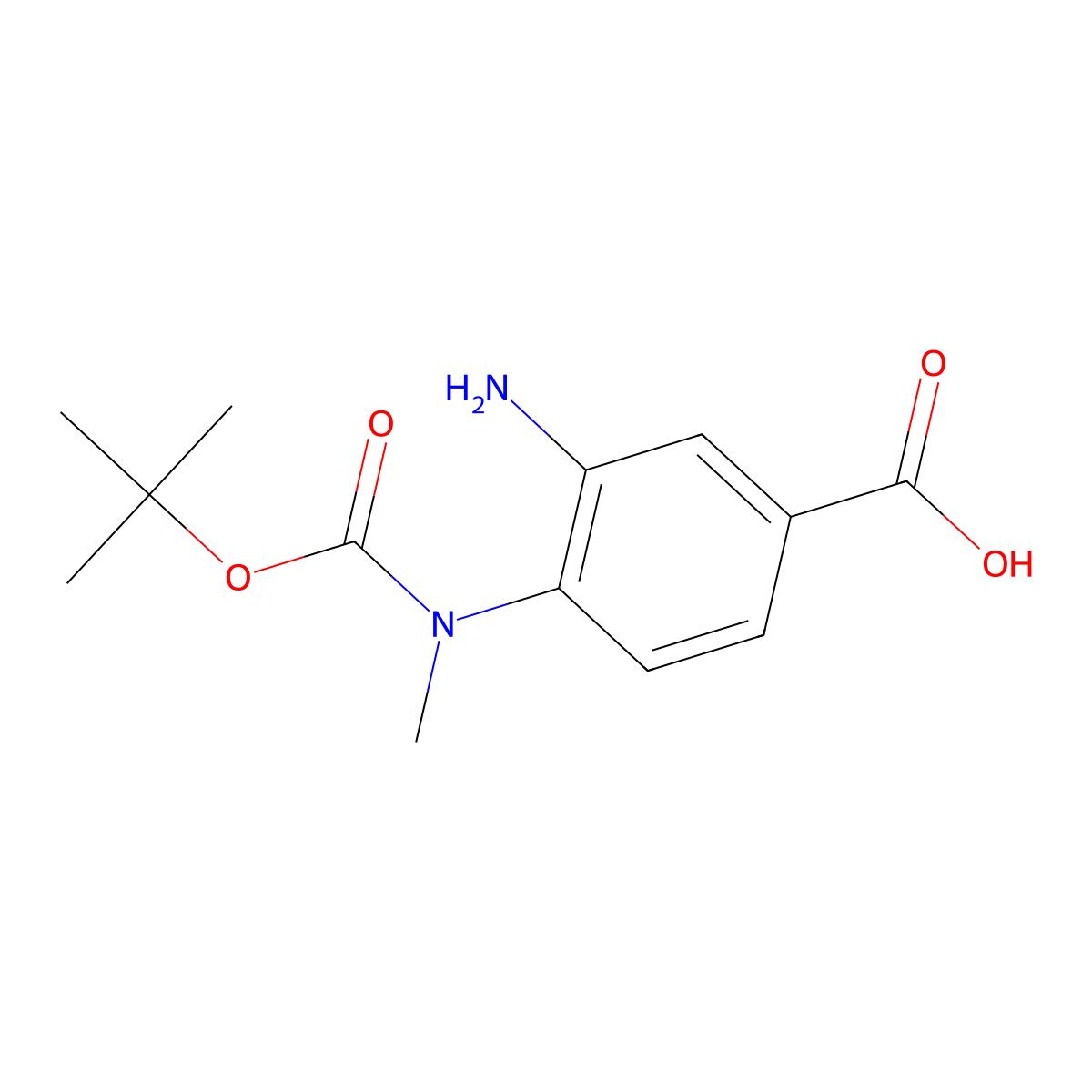 3-Amino-4-{[(tert-butoxy)carbonyl](methyl)amino}benzoic acid molecular structure, CAS 1343588-75-9