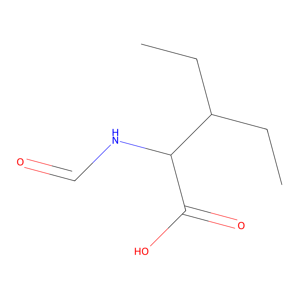 3-Ethyl-2-formamidopentanoic acid molecular structure, CAS 1343591-60-5