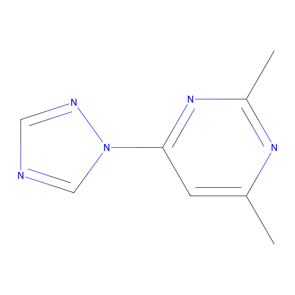 2,4-dimethyl-6-(1H-1,2,4-triazol-1-yl)pyrimidine molecular structure, CAS 1343592-80-2