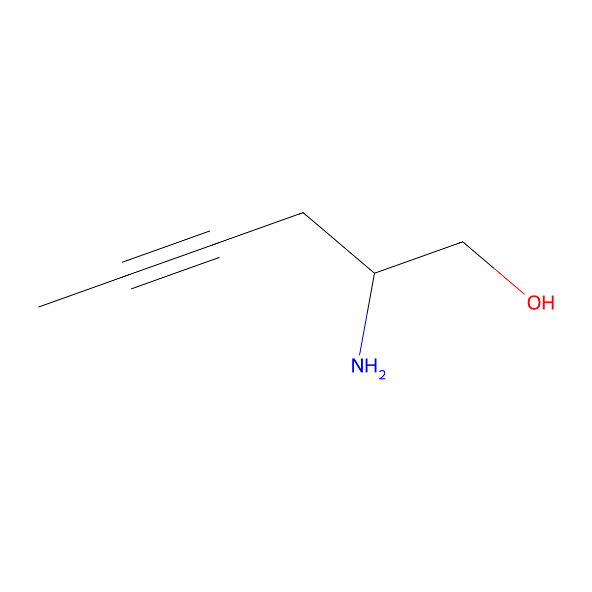 2-Aminohex-4-yn-1-ol molecular structure, CAS 1343594-61-5