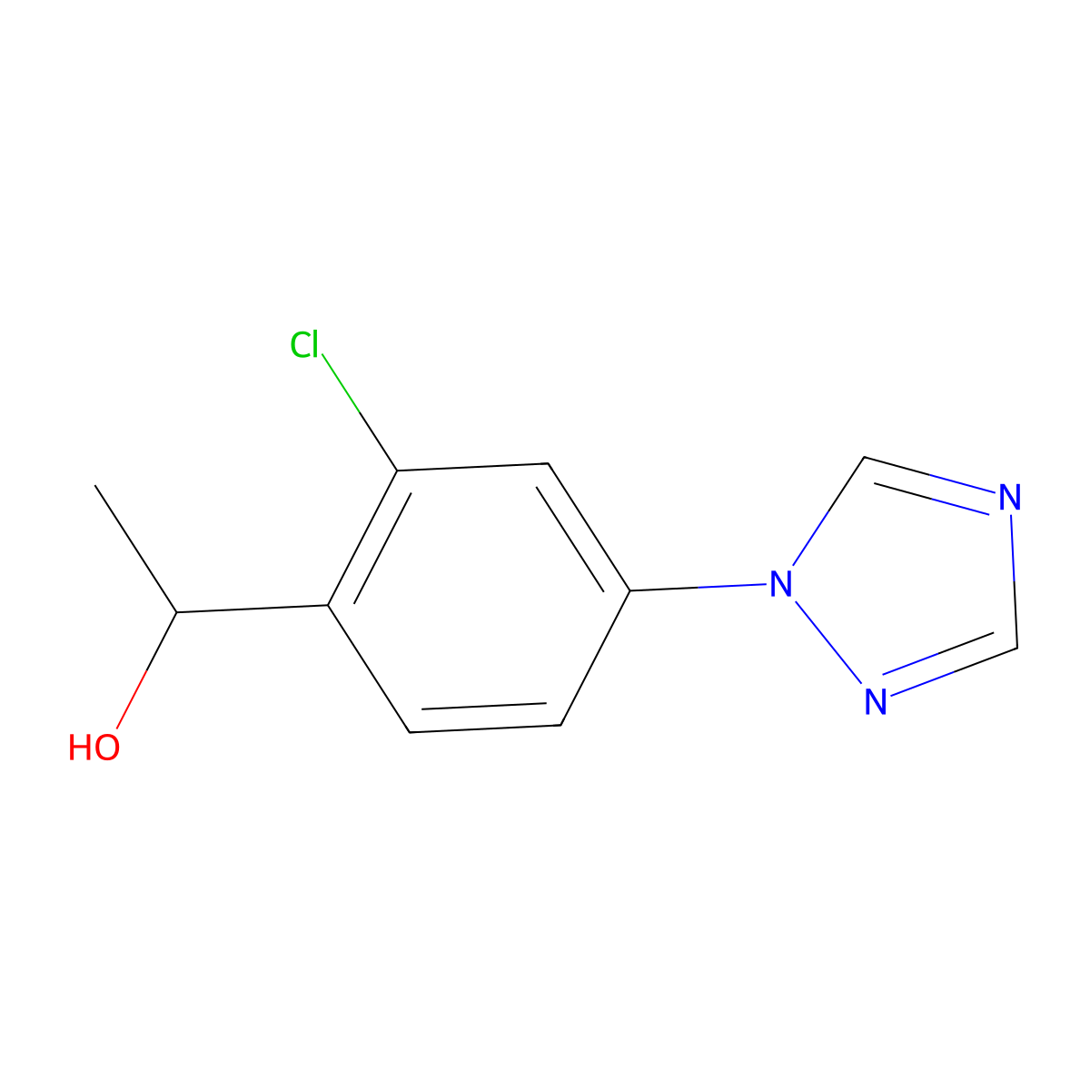1-[2-chloro-4-(1H-1,2,4-triazol-1-yl)phenyl]ethan-1-ol molecular structure, CAS 1343597-11-4