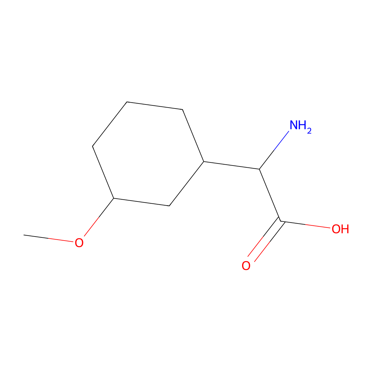 2-Amino-2-(3-methoxycyclohexyl)acetic acid molecular structure, CAS 1343598-96-8