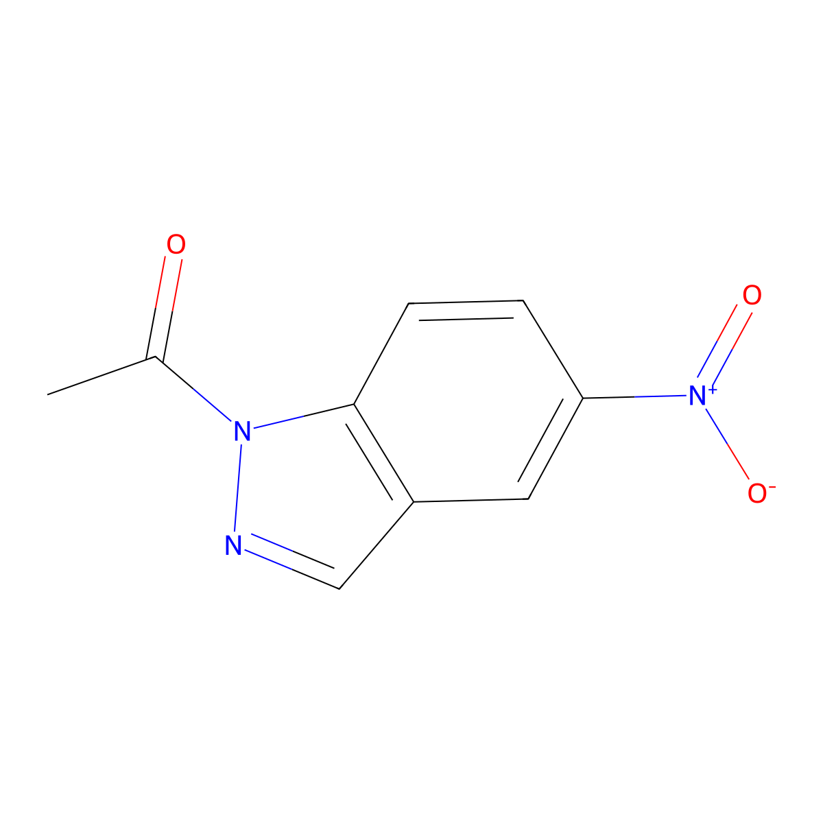 1-(5-Nitro-1H-indazol-1-yl)ethanone molecular structure, CAS 13436-55-0