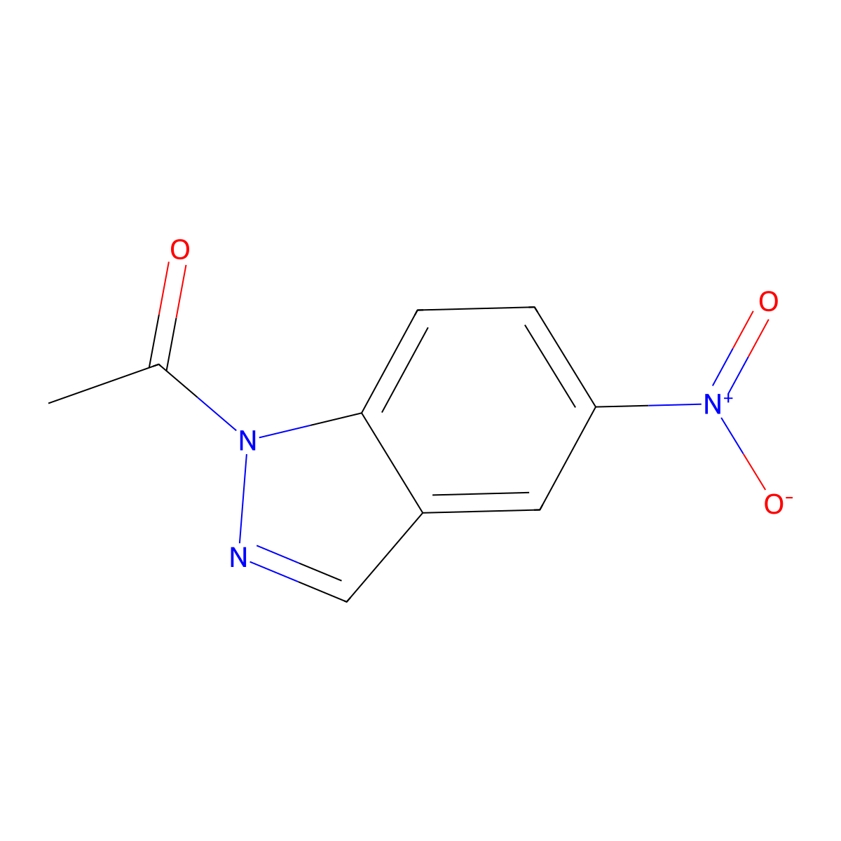 1-(5-Nitro-1H-indazol-1-yl)ethanone molecular structure, CAS 13436-55-0