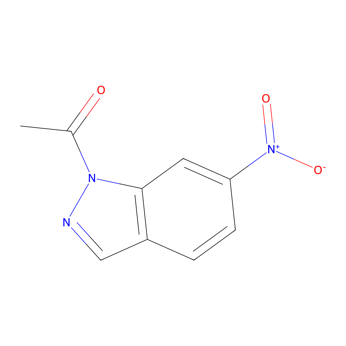 1-(6-Nitroindazol-1-yl)ethanone molecular structure, CAS 13436-57-2