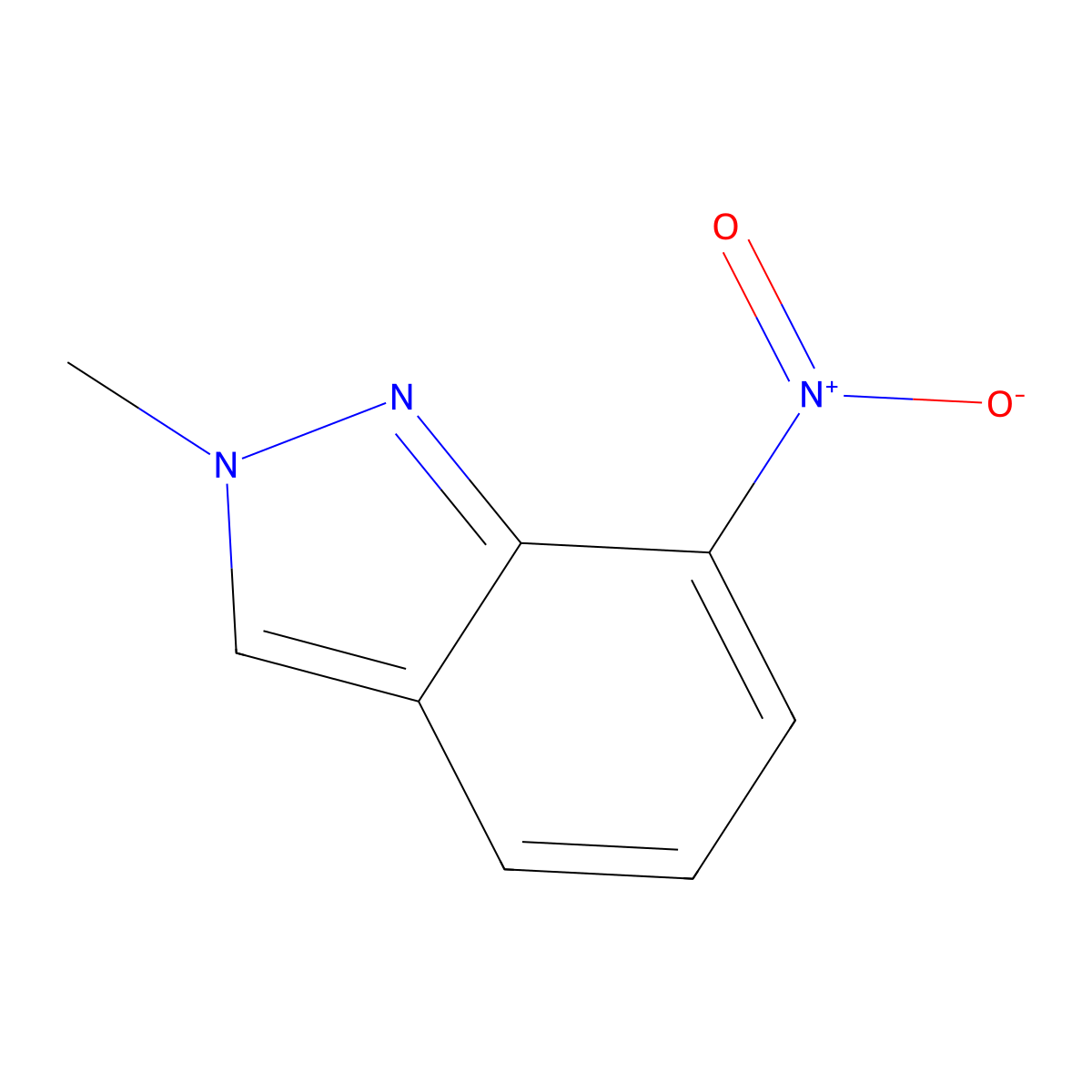 2-methyl-7-nitro-2H-indazole molecular structure, CAS 13436-58-3