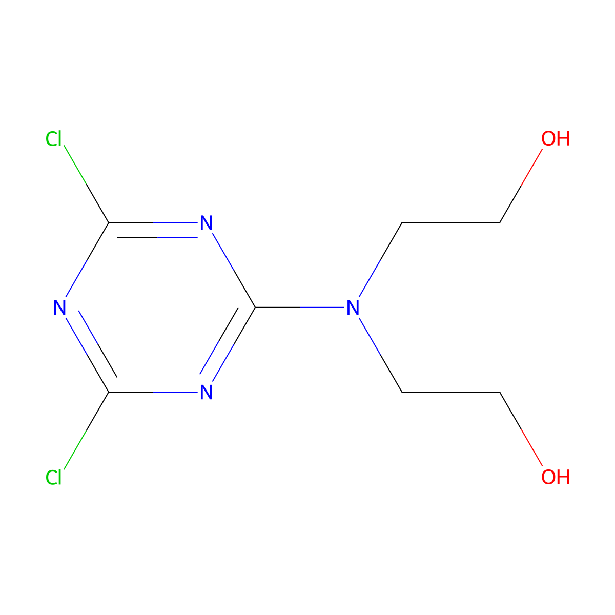2,2'-((4,6-Dichloro-1,3,5-triazin-2-yl)imino)bisethanol molecular structure, CAS 13436-79-8