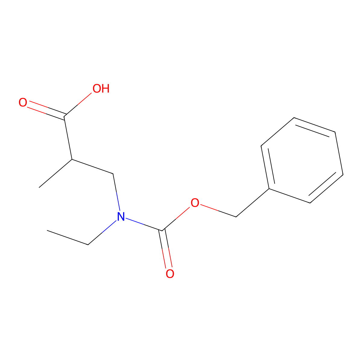 3-(((Benzyloxy)carbonyl)(ethyl)amino)-2-methylpropanoic acid molecular structure, CAS 1343601-85-3