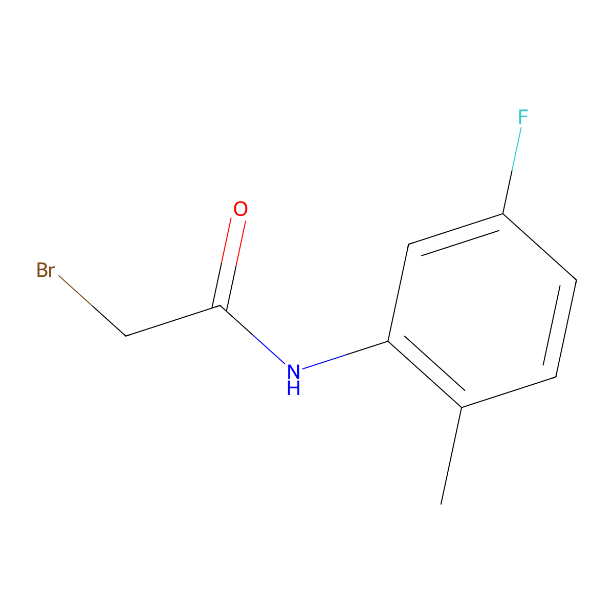 2-bromo-N-(5-fluoro-2-methylphenyl)acetamide molecular structure, CAS 1343606-18-7