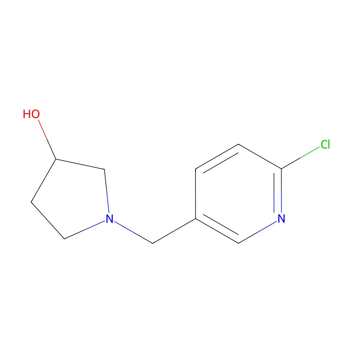 1-((6-Chloropyridin-3-yl)methyl)pyrrolidin-3-ol molecular structure, CAS 1343606-51-8