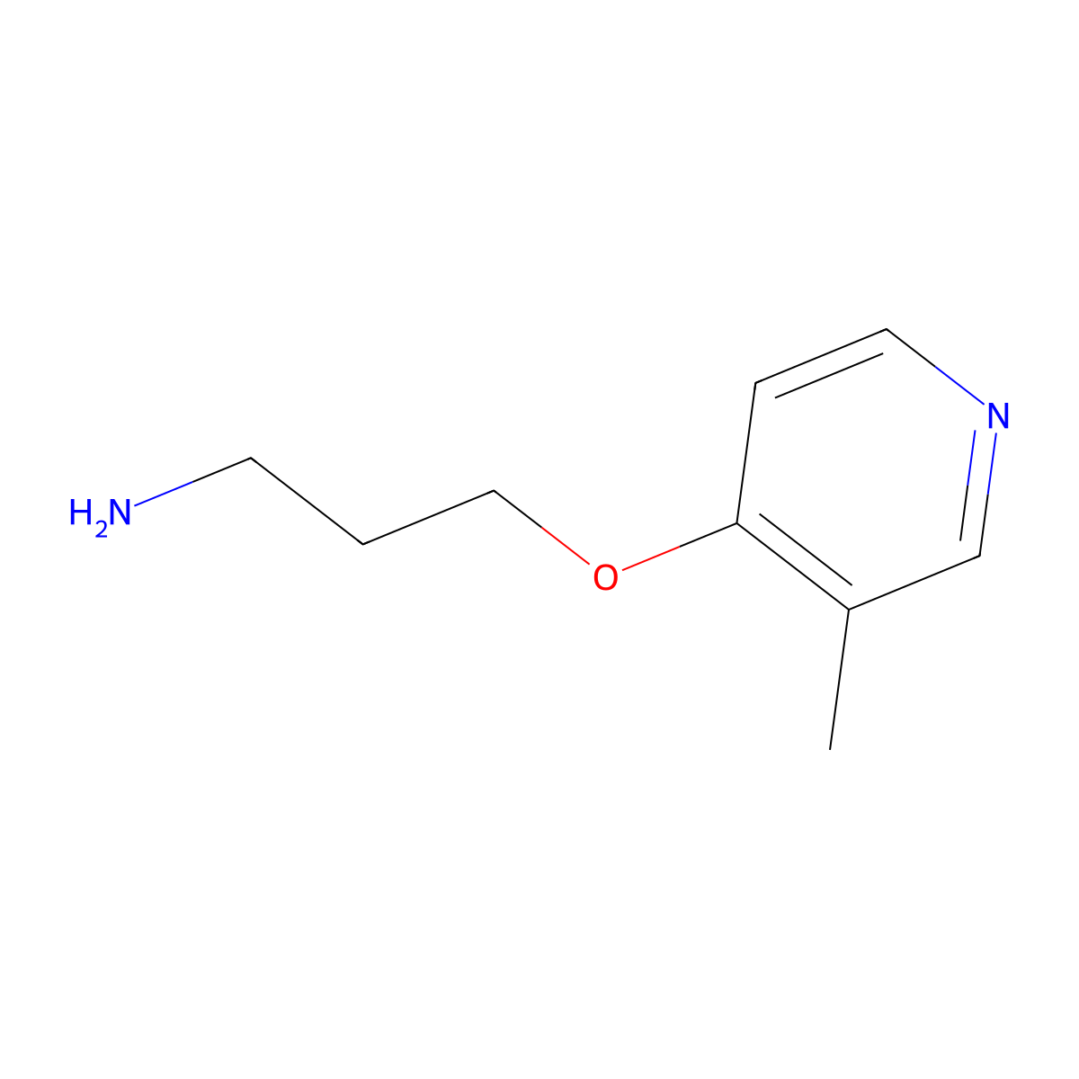 3-((3-Methylpyridin-4-yl)oxy)propan-1-amine molecular structure, CAS 1343606-91-6