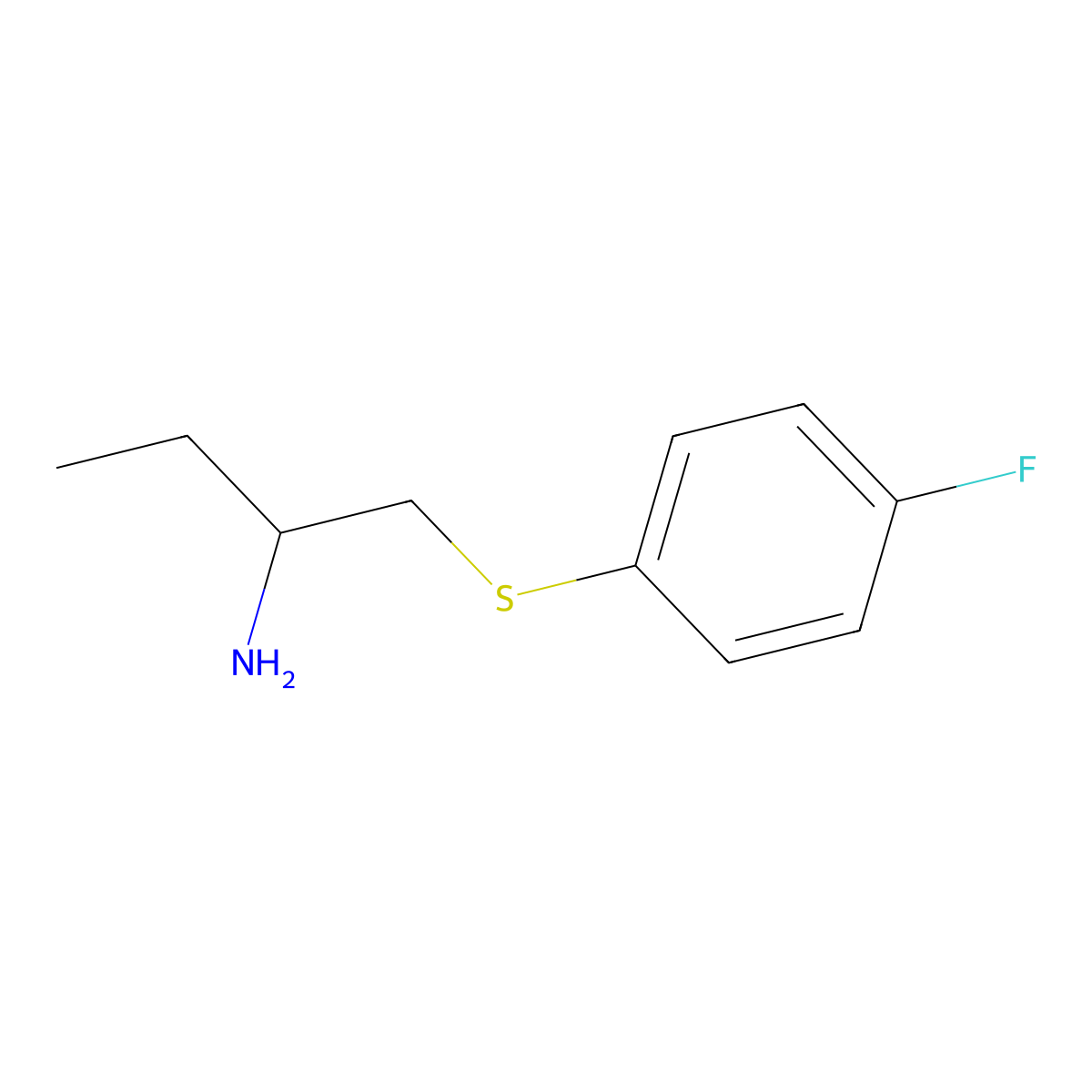 1-[(4-Fluorophenyl)sulfanyl]butan-2-amine molecular structure, CAS 1343608-44-5