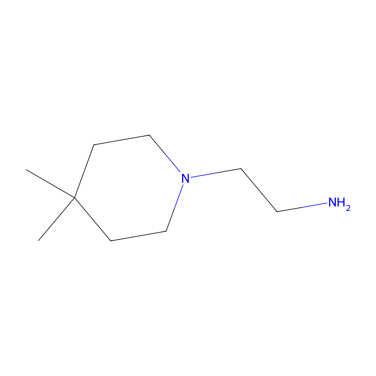 2-(4,4-Dimethylpiperidin-1-yl)ethan-1-amine molecular structure, CAS 1343608-76-3
