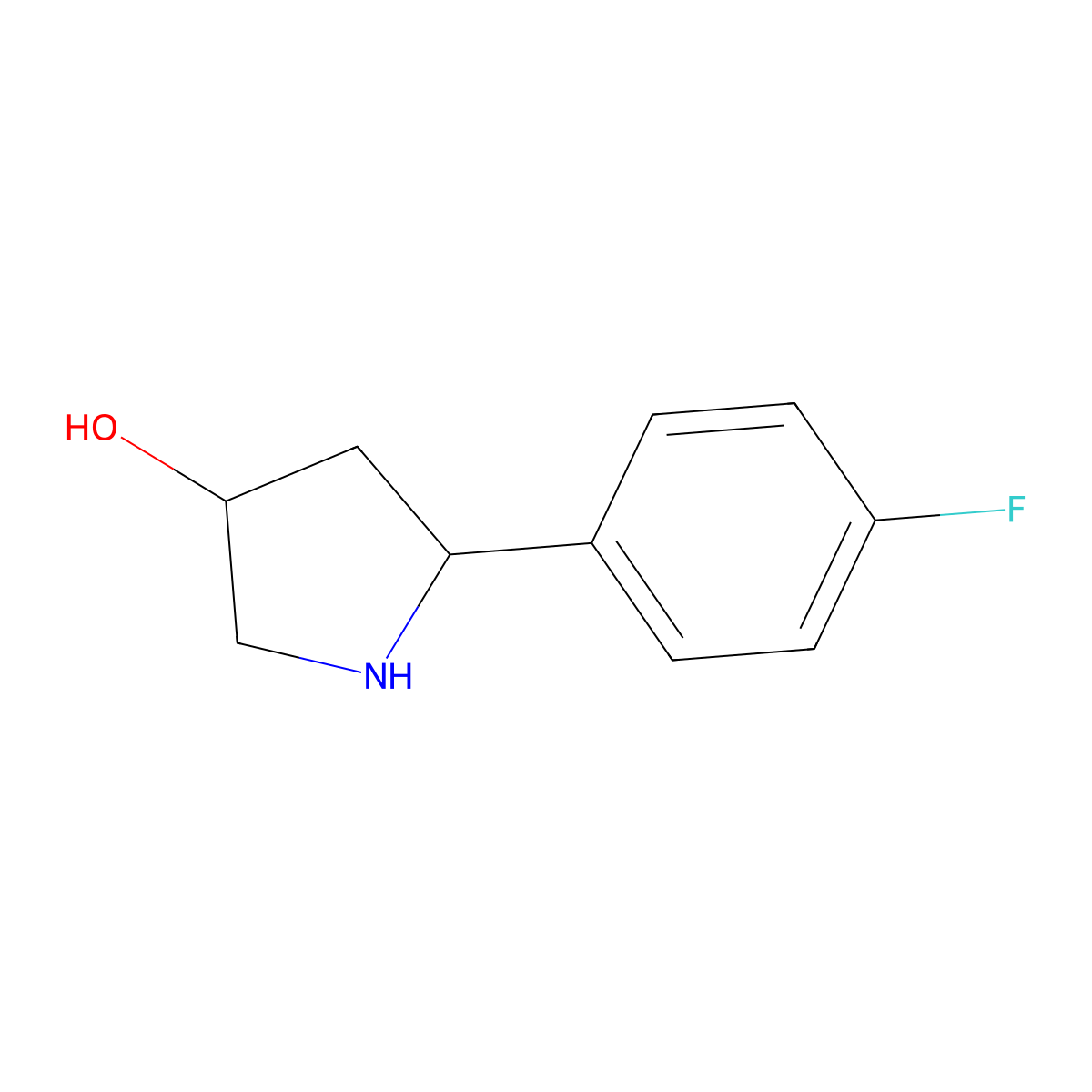 5-(4-Fluorophenyl)pyrrolidin-3-ol molecular structure, CAS 1343609-50-6